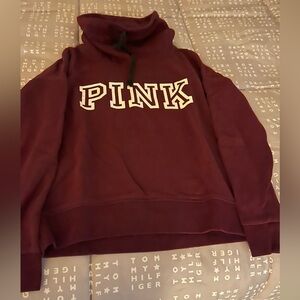 PINK Victoria's Secret Maroon Cowl Neck Sweater